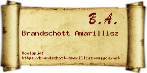 Brandschott Amarillisz névjegykártya